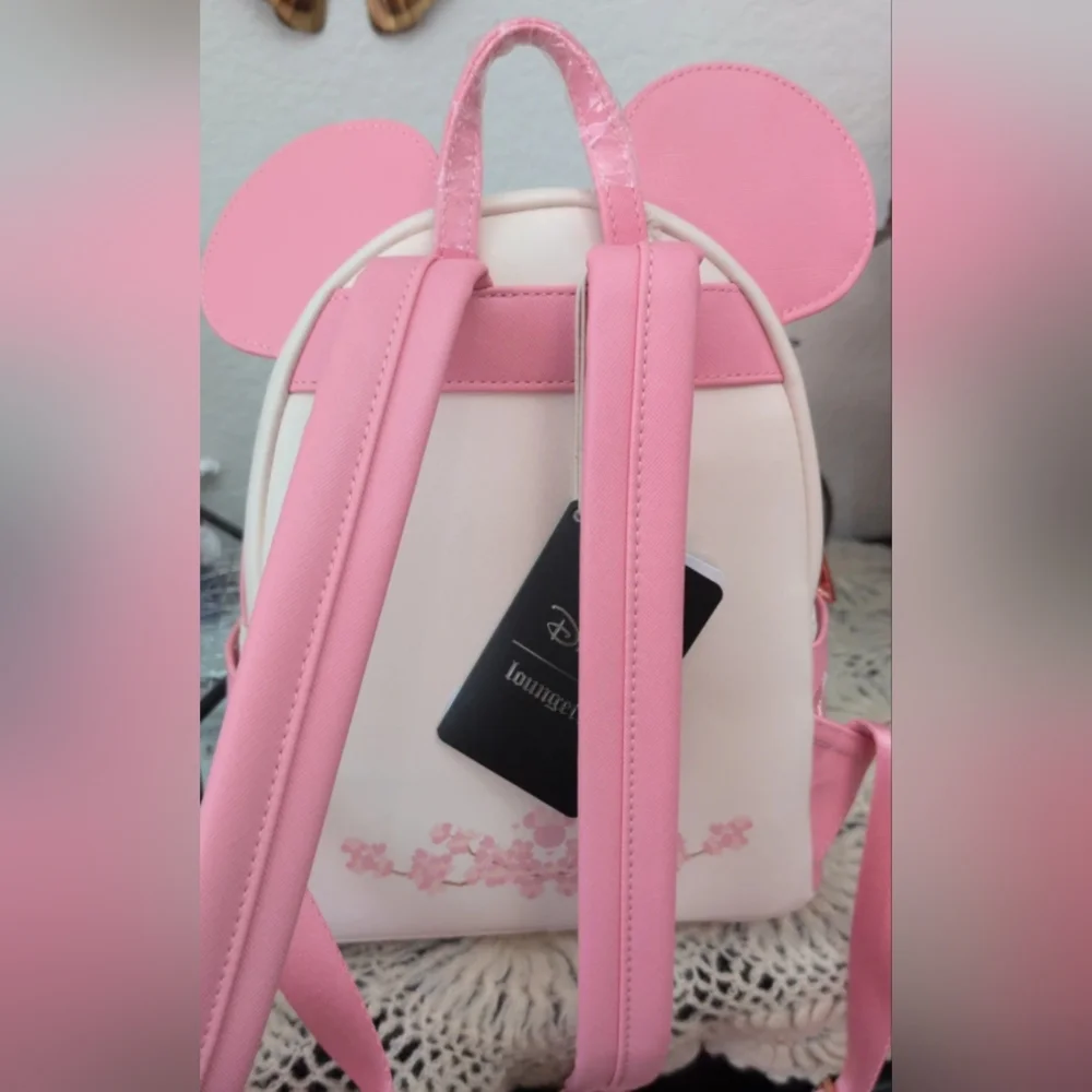 NWT  Loungefly Hard Tag Cherry Blossom Backpack - Picture 3 of 4
